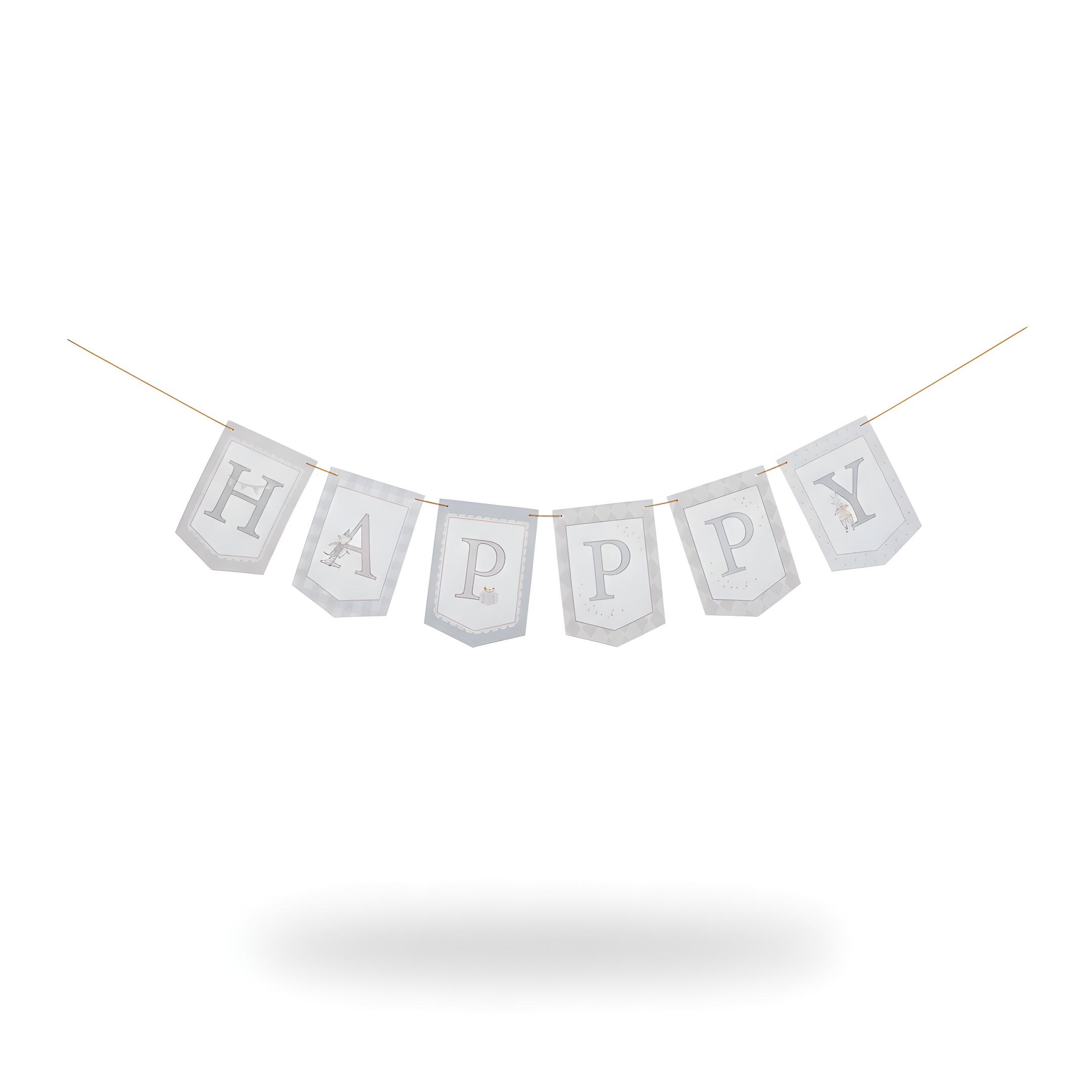 שרשרת דגלונים Happy Birthday מאוירת