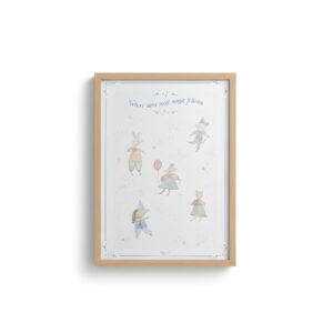 תמונת קיר יום הולדת מאויר – כיתוב כחול נייבי קסום.