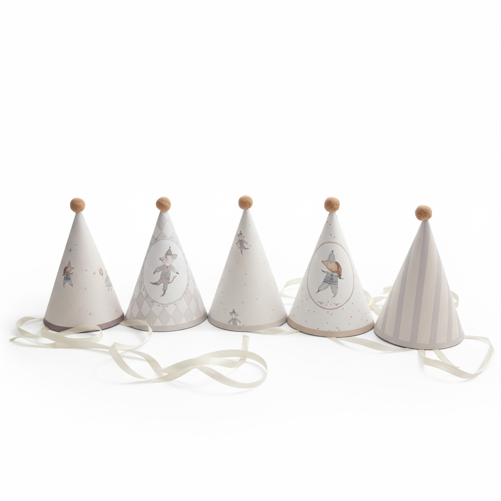 סט כובעי מסיבה מאוירים – מארז 5 יחידות